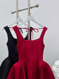 Cute Ball Gown Square Neck Satin Red Short Mini Formal 8th Grade Homecoming Dresses Middle School Cocktail Dress Hoco Outfits HZ1121