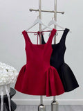 Cute Ball Gown Square Neck Satin Red Short Mini Formal 8th Grade Homecoming Dresses Middle School Cocktail Dress Hoco Outfits HZ1121