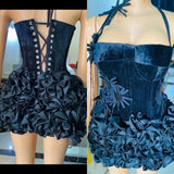 Sexy Sheath Halter Black Sleeveless Mini Short Formal 8th Grade Homecoming Dresses Summer Middle School Hoco Dress Homecoming Outfits Birthday Outfit HZ1121