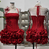 Sexy Sheath Halter Black Sleeveless Mini Short Formal 8th Grade Homecoming Dresses Summer Middle School Hoco Dress Homecoming Outfits Birthday Outfit HZ1121