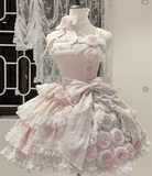 Sweet Spaghetti Strap Short Ball Gown Lace Applique 18th Birthday Dresses Pink Lolita Dresses HZ1121